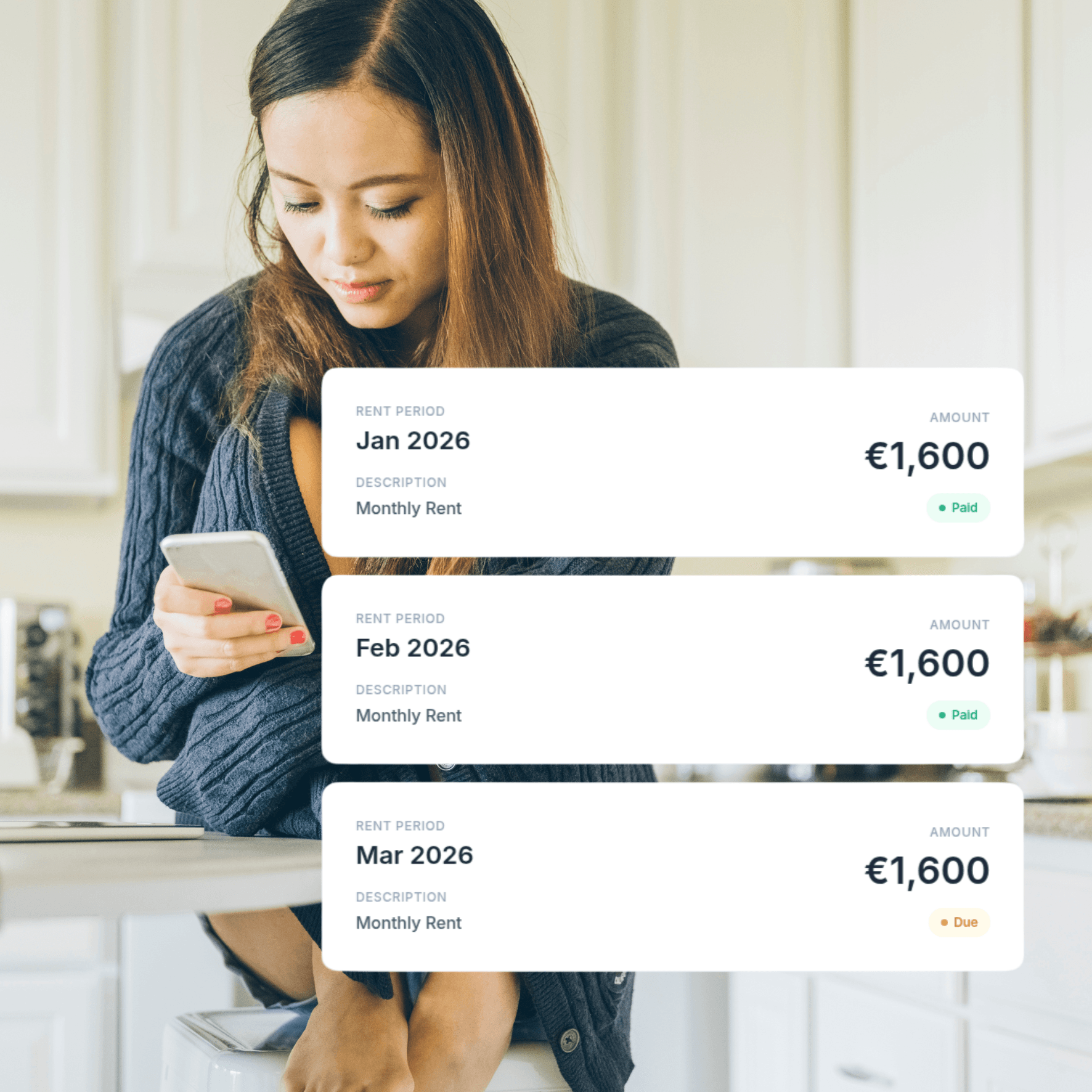 Digital rent book interface preview